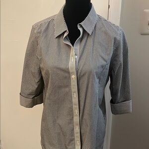 Chicos Black and White Checkered Shirt